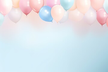background with realistic color balloons with text place. Birthday concept