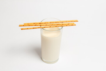 Glass of milk for breakfast