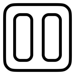 Editable vector pause button icon. Black, transparent white background. Part of a big icon set family. Perfect for web and app interfaces, presentations, infographics, etc