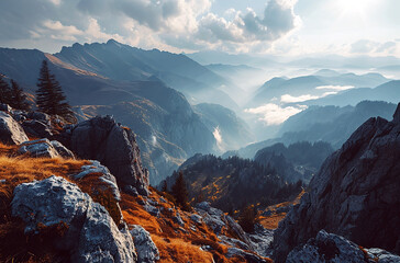 Fototapeta premium view from the top of the mountain