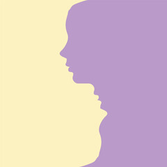 Abstract woman heads swirl