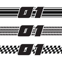 Sport race number 1 checkered patterns