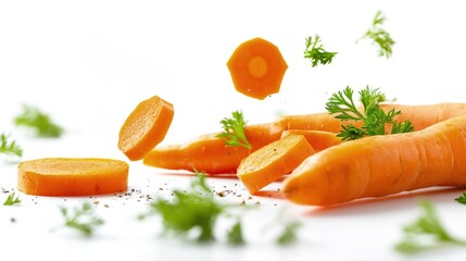 A Colorful Arrangement of Halved Carrots