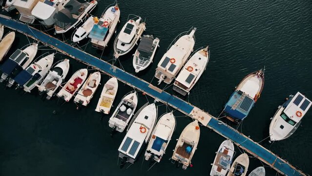 fishing boats drone view