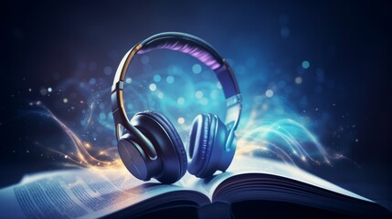 Soundscapes of Knowledge: Unleashing the Power of Audiobooks and Podcasts for Enlightened Learning - obrazy, fototapety, plakaty