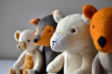 Soft, plush animals made from recycled materials, showcasing the charm of sustainable toys for little ones.