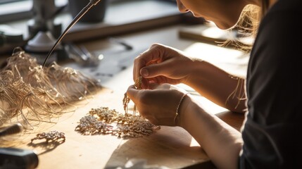 Artistry Unleashed: Masterful Hands Weaving Intricate Wire Jewelry with Passion and Precision