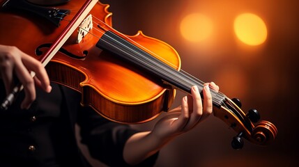 Melodic Mastery: Captivating Hands of a Virtuoso Violinist Creating Harmonious Symphony