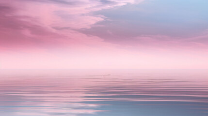 Obraz premium Pastel colored seascape under soft pink sky.