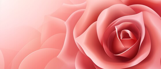 Enchanting Realistic Rose: A Captivating Banner Template with Abstract Background and Smooth Lines, Perfect for Adding Text and Evoking Emotion