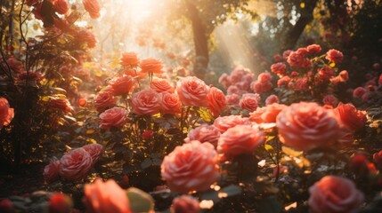 Fototapeta na wymiar Blooming Splendor: A Breathtaking Tapestry of Daytime Roses
