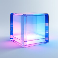 blue cube on white