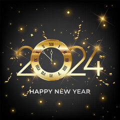 Happy new year 2024 shine background or happy new year 2024