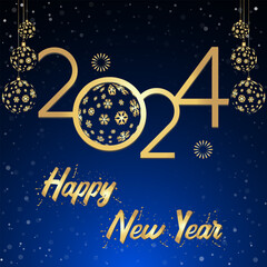 Happy new year 2024 shine background or happy new year 2024