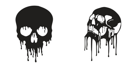 Bloody skull vector illustration isolated on white background