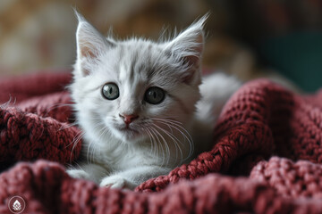 portrait of a White cat