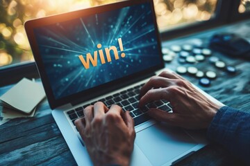 Winning and bonus concept, , banner and wallpaper for bonus and win, prize, triumph of victory, joy of achieving what you want, gambling theme, casino, online games.