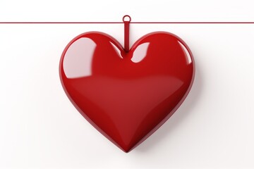 Captivating Love: Embrace the Beauty of Affection with a Glossy Heart and Blank Banner Stock Image