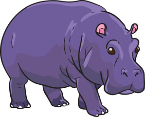 Hippopotamus Mammals Wild Animal Vector Illustration