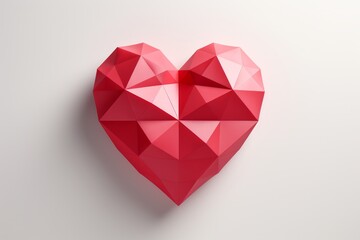 Naklejka na ściany i meble Whimsical Love: Mesmerizing Low Polygon Heart Balloon in Flat Style