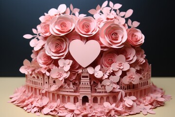 Whimsical Paper Cut Roses: A Tower of Love and Layers