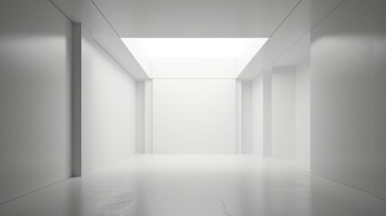 Abstract architecture background. White empty room with light. 3D rendering