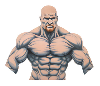muscular strong old man - male fitness icon