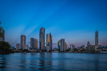 Fototapeta na wymiar City skyline at Blue Hour