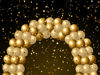 B風船アーチ、紙吹雪2-1