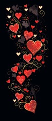 Love's Embrace: Exquisite Valentine's Card Design with Heart Illustration