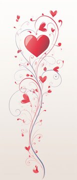 Love's Embrace: Exquisite Valentine's Card Design with Heart Illustration