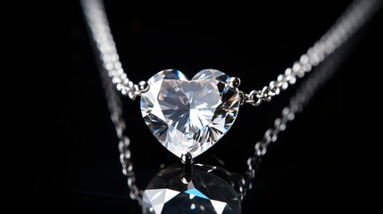 Sparkling Love: Exquisite Diamond Heart Necklace Shimmers with Romance and Elegance