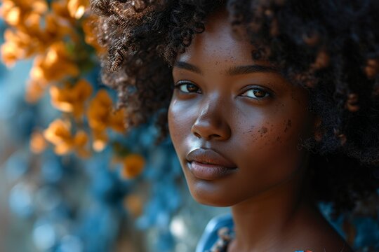 Beauty portrait of beautiful attractive african girl
