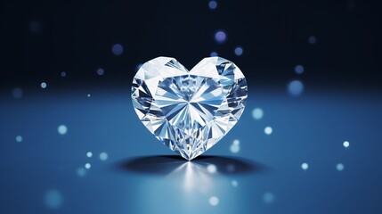 Fototapeta premium Sparkling Elegance: Mesmerizing Heart Diamond Shimmers with Love and Luxury
