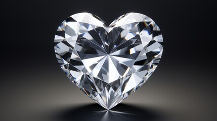 Fototapeta premium Sparkling Elegance: Mesmerizing Heart Diamond Shimmers with Love and Luxury