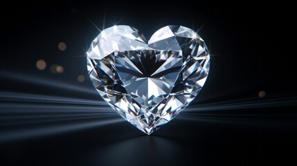 Fototapeta premium Sparkling Elegance: Mesmerizing Heart Diamond Shimmers with Love and Luxury