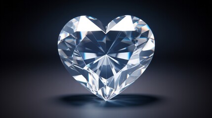 Fototapeta premium Sparkling Elegance: Mesmerizing Heart Diamond Shimmers with Love and Luxury