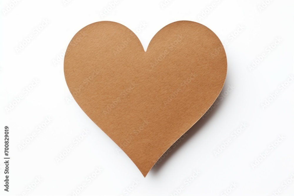 Poster paper heart on a white background. valentine's day concept. backdrop with copy space for an inscript