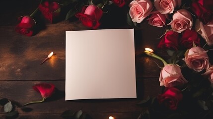 Enchanting Elegance: A Cinematic Delight of Blank Paper Roses in Captivating Top View