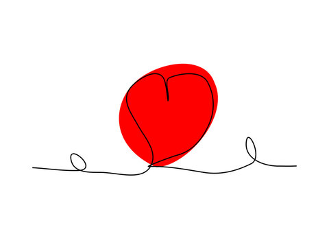 Ilustración  de lineas negras con forma de corazón en un fondo blanco.
