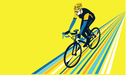Foto op Canvas Great elegant vector editable bicycle race poster background design for your championship community event  © Muhamad