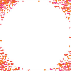 Vector edging, ribbon, border from hearts. Hand-drawn romantic pattern. Valentine's Day. Banner template. Vector illustration.