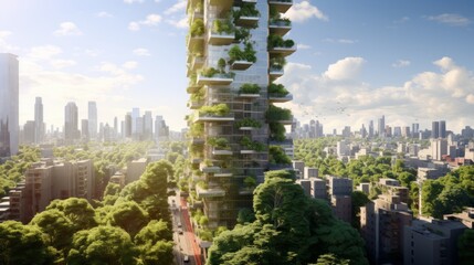 Vertical Oasis: A Sustainable Urban Dream Unveiled in a Towering Green Haven