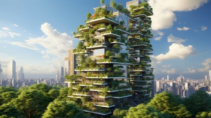 Vertical Oasis: A Sustainable Urban Dream Unveiled in a Towering Green Haven