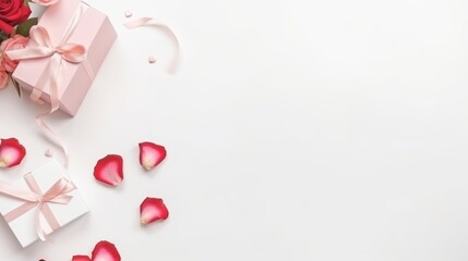 Discover 'Love Unwrapped': a heart-shaped gift box and roses on a delicate card, offering a timeless expression of affection. Ideal for any occasion with space for personalized messages.