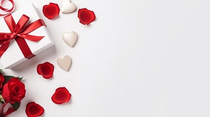 Discover 'Love Unwrapped': a heart-shaped gift box and roses on a delicate card, offering a timeless expression of affection. Ideal for any occasion with space for personalized messages. - Powered by Adobe