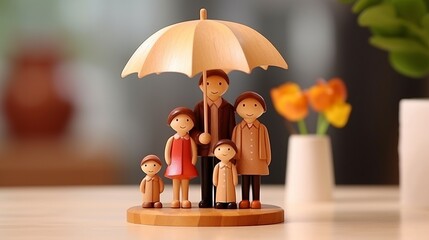 Love's Shelter: Embracing Rainy Days with a Happy Family - Captivating Stock Image of Relationships, Lifestyles, and Togetherness