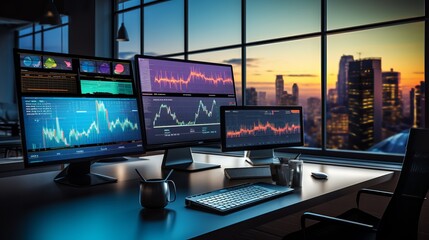 Naklejka premium Unleashing the Power of Data: A Dynamic Financial Analyst's Oasis