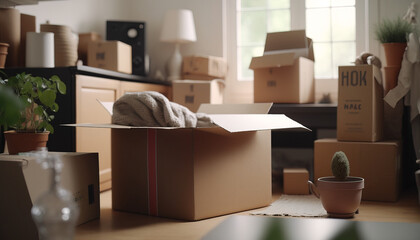 Together We Move: A Moving Service Helps to Transport Furniture and Belongings to Apartment - ai generated