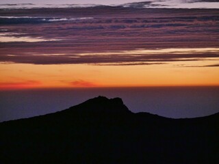 Sonnaufagng am Roque de los muchachos mit Teide